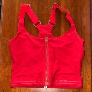 Red Front-Zip Sports Bra - Unbranded